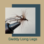 Daddy long legs trout fly on the vice