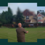 Wessex member practising fly casting on a vacant green
